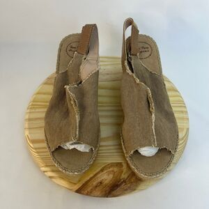 Toni Pons 'Lugano' Espadrille Wedge Sandal in Tobacco Fabric | Size US 9